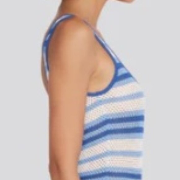 SOLID & STRIPED Kimberly Mini Dress Marina Blue Stripe SZ M - NWT - Picture 3 of 11